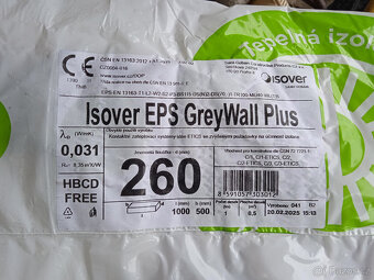 Prodám šedý polystyren ISOVER EPS GreyWall Plus - 8