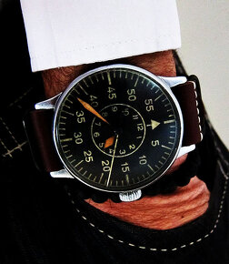 Originál obří starožitné německé letecké hodinky LACO B-UHR - 8