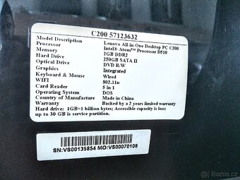 Lenovo All In One desktop C200 - 8