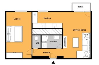 Pronájem bytu 2+1, 52 m², Žďár nad Sázavou, ul. Kopečná - 8