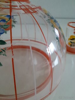 Ručně malovaná retro sada – karafa + 7 panáčků, 60.–70. léta - 8