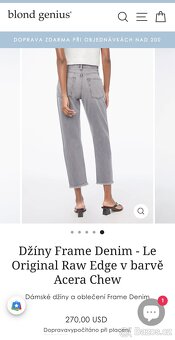 Frame dámské luxusní džíny ke kotníkům vel. S/M - 8