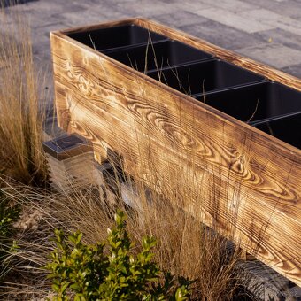 Dřevěné truhlíky na terasu - opalované dřevo - 8