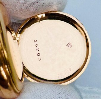 18K CELO ZLATÉ KAPESNÍ HODINKY CHRONOMETRE LIP S ETUI A ŘETÍ - 8