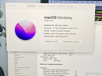Apple MacBook Pro 15" 2016 CTO 2,7 / 16 / 500 - 8