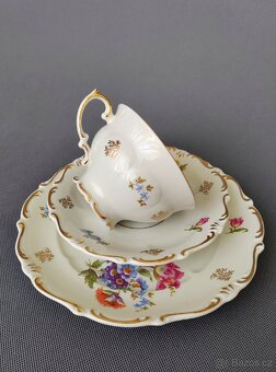 Porcelánova čajová sada s nádherným květinovým zdobeným - 8