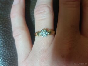 Zlatý prsten s diamanty; 2,28g, 57mm - 8