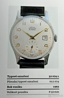 Československé mechanické vintage retro hodinky PRIM Datumat - 8