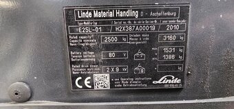 Vysokozdvižný vozík Linde E25L – elektro, Triplex, kabina - 8