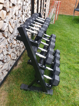 jednoruční činky sada 180kg HEXA (2,5-20kg) + STOJAN - 8