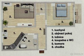 Pronájem bytu 2+1 60m2 - Břeclav ul. Slovácká - 8