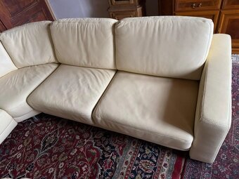 Luxusní moderní rohová kožená sedačka + taburet,3221 - 8