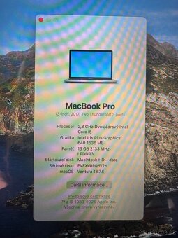 MacBook Pro 13'' 2017, 16GB ram, 256gb, dvoujádro - 8