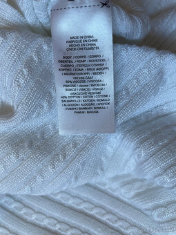 Sněhově bílý copánkový svetr Ralph Lauren, vel. L - 8