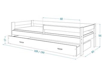 Dětská postel se zásuvkou, bílá , 160x80 cm - 8