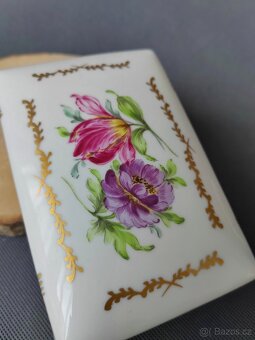 Unikátní ručně malovaná porcelánová dóza Dresden (1902-1916) - 8