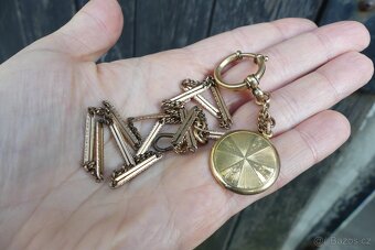 Šatlény, řetízky na hodinky, double, kamej, secesní - 8