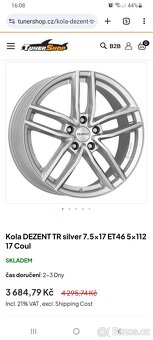 Kola DEZENT TR silver 7.5x17 ET46 5x112 - 8