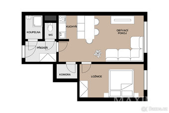 Byt 2+kk o ploše 43 m2 - Praha, Chodov - 8
