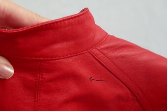 Červená kožená bunda, vel. 38-40, zn. Sora - 8