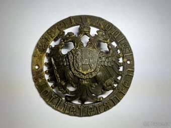 velký mosazný znak dvouhlavá orlice R-U C&K dvorní dodavatel - 8