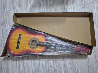 Kytara akustická 3/4, velká, délka 99cm, barva žlutohnědá - 8