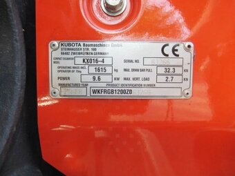Pásový bagr Kubota KX016-4 - 8