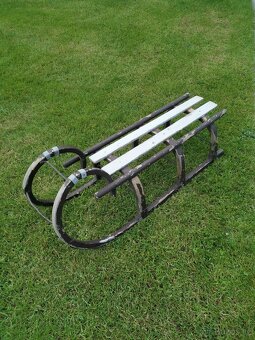 Sáně rohačky, starožitné, na upcyklaci - 8