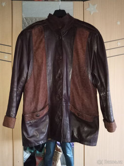Kožené sako dámské hnědé (vel. cca XL-XXL) - TOP STAV - 8