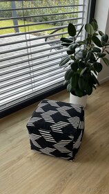 Bavlněný pouf Square černobílý, znacky Hubsch - 8