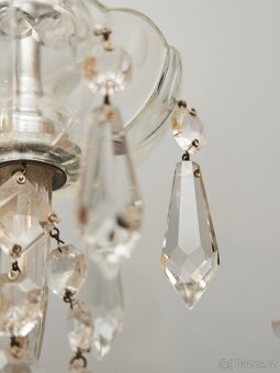Párové tereziánské nástěnné lampy s křišťálovými ověsy - 8