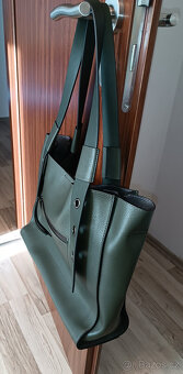 Dámská shopper khaki zelená kabelka - 8