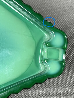 Art Deco popelník, malachitové jade sklo - 8