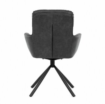 Jídelní židle s područkami v šedé látce - 8