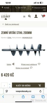 Stihl půdní vrták+ 90 150 200mm vrtáky+vrtací hlava 2x prodl - 8