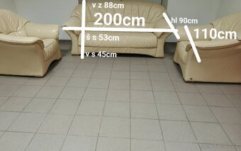 Kožená sedací souprava + 2 křesla - PRAVÁ KŮŽE, TOP STAV - 8