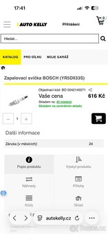 Zapalovací svíčka BOSCH (YR5DII33S) 4ks - 8