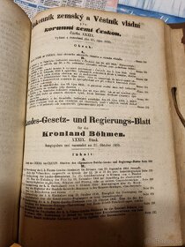 Stara kniha z r.1850 Zakonnik zemsky a Vestnik vladni - 8