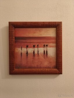Africká dekorativní sada (obrazy, postavy, papirus, váza) - 8