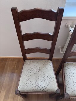 Jídelní stůl z masivu + 6 židlí z masivu - 8