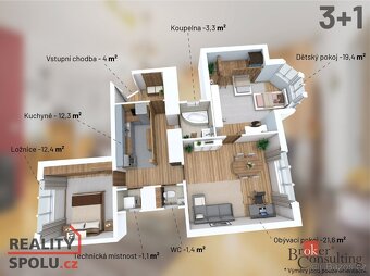 Prodej, byty/3+1, 78 m2, Slezská 1739/105, Vinohrady, 13000  - 8