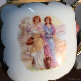 Porcelánová mokka souprava konvice šálky tác Stará Role - 8