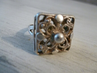 Stříbrný prsten starožitný - 8