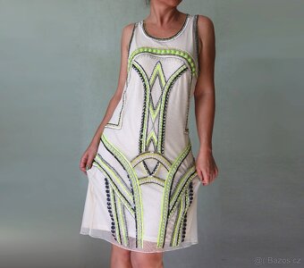 Nové smetanové šaty s korálky Miss Selfridge vel.44 - 8