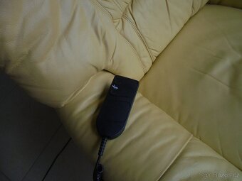 elektrické, kožené, polohovací křeslo s taburetem - 8