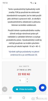 Ruční vysokozdvižný vozík - 8