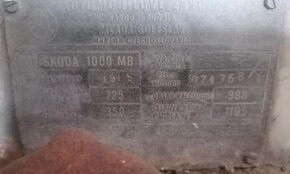 Prodám Škoda 1000MB úzký sloupek 1965 - 8