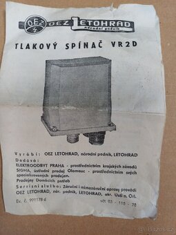 TLAKOVÝ SPÍNAČ FUNGL NOVÝ VR2D - 8