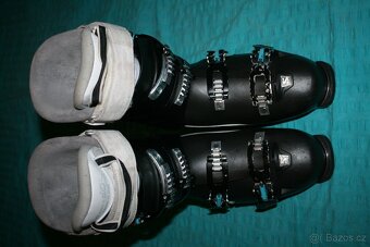 lyže Nordica 156 cm , drevene jadro , lyžaky - 8