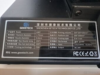 3D tiskárna GEEETECH A30T - 8